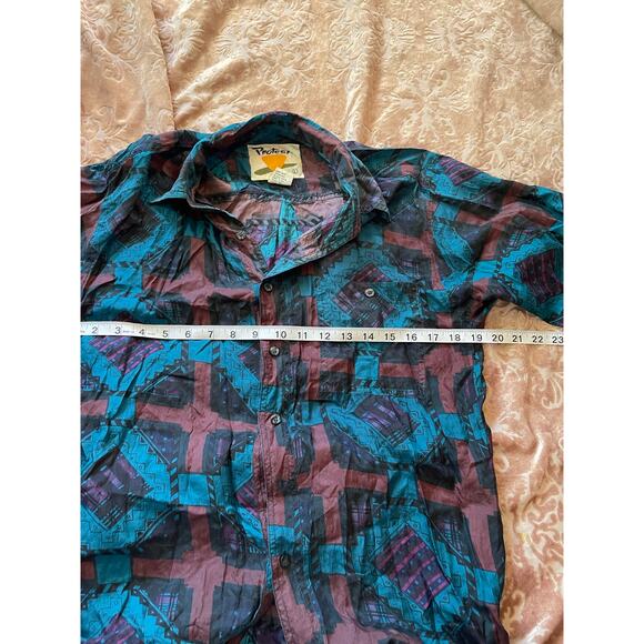 Vintage silk western Aztec button up shirt size large - Picture 7 of 7